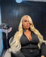 13X6 HD Raw Blonde Straight Frontal Wig (Pre Order)