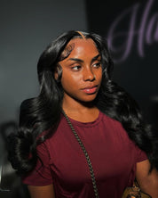 13X6 HD Bali Wave Frontal Wig 26”~ Jet Black (On Hand)