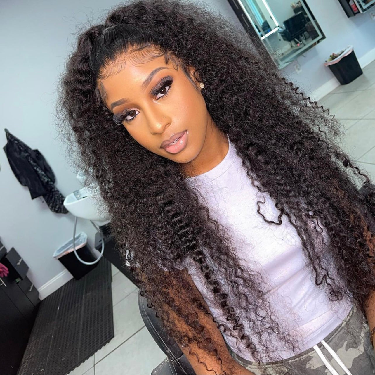 13X6 HD Deep Curly Frontal Wig (On Hand)